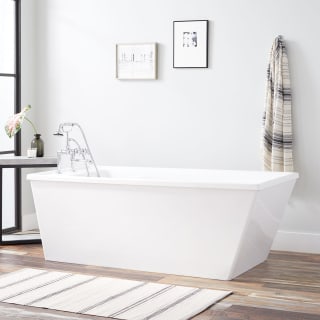 Signature Hardware 442179 White Black Drain Emsworth 70 Acrylic