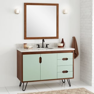 Signature Hardware Matcha Green Java Millie 48 Teak Wood Single Vanity Cabinet Choose Your Vanity Top And Sink Configuration Faucet Com