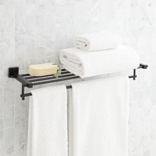 Signature Hardware 466650 Black Tyndall 22 Towel Rack with Shelf FaucetDirect