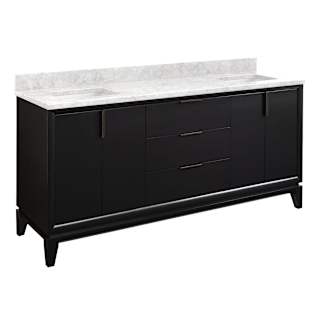 A thumbnail of the Signature Hardware 952427-RUMB-0 Black / Carrara Marble