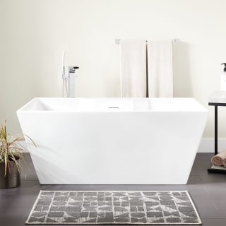 Signature Hardware White 67 Hibiscus Rectangular Acrylic Freestanding Tub No Tap Deck Faucet Com