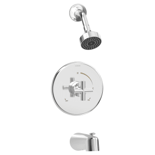 Symmons 3532 B Sh3 1 5 Trm Chrome Dia Tub And Shower Trim Package With 1 5 Gpm Single Function Shower Head Faucet Com