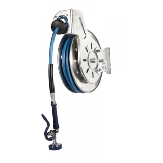 B-7132-01-ESB T S Brass Hose Reel, open, wall mount, 3/8in. x 35