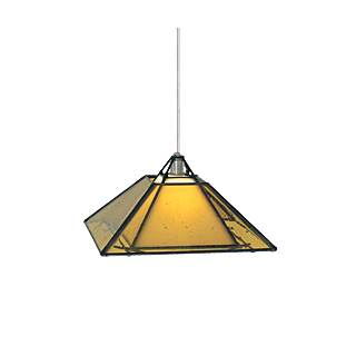 Four sided glass pendant lamp top