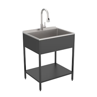 Transolid Stainless Steel Freestanding Laundry Utility Sink with Wash Stand