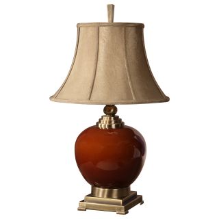 A thumbnail of the Uttermost 26728 Cinnamon Red Porcelain With Coffee Bronze Metal Details.