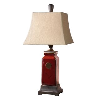 A thumbnail of the Uttermost 27937 Distressed Deep Red Glaze, Ivory Undertones , Oil Rubbed Bronze Details