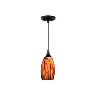 Vaxcel Lighting P0177 Oil Rubbed Bronze Milano 1 Light Mini Pendant with Multi Colored Glass Shade LightingDirect