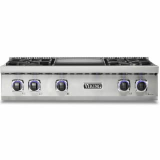 Viking VRT7364GSS Stainless Steel 36 Inch Wide 4 Burner Gas Rangetop with  Stainless Steel Griddle 