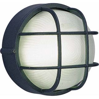 Volume Lighting 8790 5 Black Nautical Outdoor 1 Light 7 5 Height Outdoor Wall Sconce With Frosted Ribbed Glass Lightingdirect Com