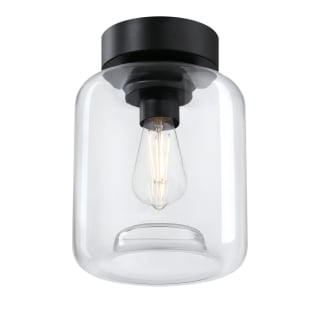 Westinghouse 6131200 Matte Black Judd 8 Wide Semi Flush Ceiling Fixture with Clear Glass Shade Matte Black LightingDirect