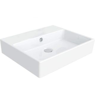 WS Bath Collections Simple 50.40B Wall Mount / Vessel Bathroom Sink in Ceramic White without Faucet Hole