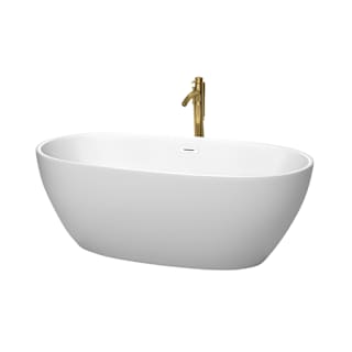 A thumbnail of the Wyndham Collection WCBTE306163ATP11 Matte White / Shiny White Trim / Brushed Gold Faucet