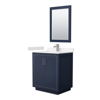A thumbnail of the Wyndham Collection WCF1111-30S-VCA-M24 Dark Blue / Carrara Cultured Marble Top / Brushed Nickel Hardware