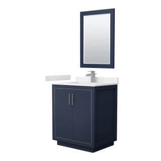 A thumbnail of the Wyndham Collection WCF1111-30S-VCA-M24 Dark Blue / White Cultured Marble Top / Brushed Nickel Hardware