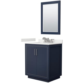 A thumbnail of the Wyndham Collection WCF111130S-QTZ-US3M24 Dark Blue / White Quartz Top / Brushed Nickel Hardware