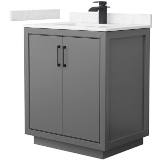 A thumbnail of the Wyndham Collection WCF1111-30S-VCA-MXX Dark Gray / Carrara Cultured Marble Top / Matte Black Hardware