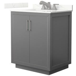 A thumbnail of the Wyndham Collection WCF111130S-QTZ-US3MXX Dark Gray / Giotto Quartz Top / Brushed Nickel Hardware