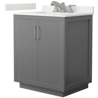 A thumbnail of the Wyndham Collection WCF111130S-QTZ-US3MXX Dark Gray / White Quartz Top / Brushed Nickel Hardware