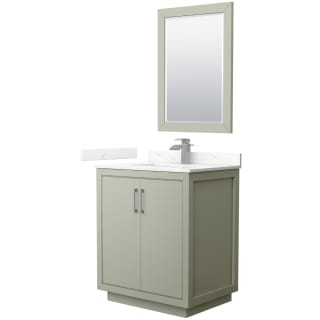 A thumbnail of the Wyndham Collection WCF111130S-QTZ-UNSM24 Light Green / Giotto Quartz Top / Brushed Nickel Hardware