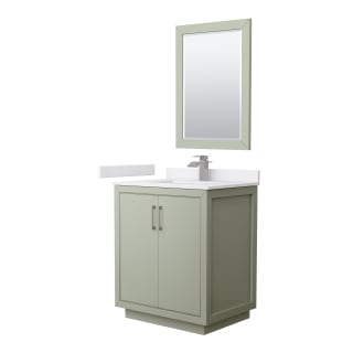 A thumbnail of the Wyndham Collection WCF1111-30S-VCA-M24 Light Green / White Cultured Marble Top / Brushed Nickel Hardware