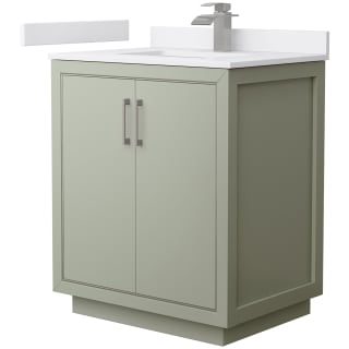 A thumbnail of the Wyndham Collection WCF1111-30S-VCA-MXX Light Green / White Cultured Marble Top / Brushed Nickel Hardware