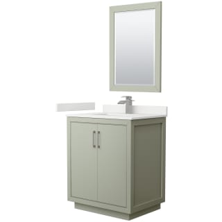 A thumbnail of the Wyndham Collection WCF111130S-QTZ-UNSM24 Light Green / White Quartz Top / Brushed Nickel Hardware