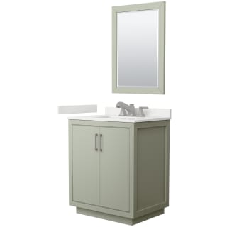 A thumbnail of the Wyndham Collection WCF111130S-QTZ-US3M24 Light Green / White Quartz Top / Brushed Nickel Hardware