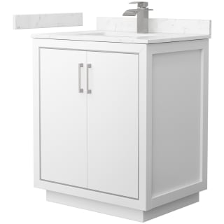 A thumbnail of the Wyndham Collection WCF1111-30S-VCA-MXX White / Carrara Cultured Marble Top / Brushed Nickel Hardware