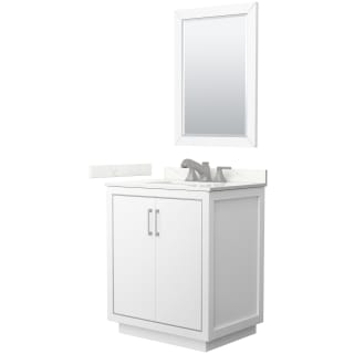 A thumbnail of the Wyndham Collection WCF111130S-QTZ-US3M24 White / Giotto Quartz Top / Brushed Nickel Hardware