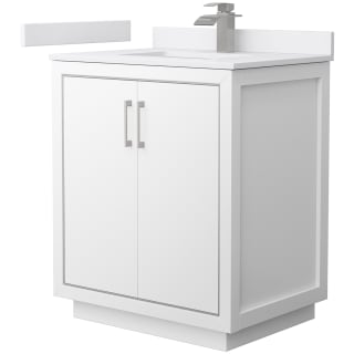 A thumbnail of the Wyndham Collection WCF1111-30S-VCA-MXX White / White Cultured Marble Top / Brushed Nickel Hardware