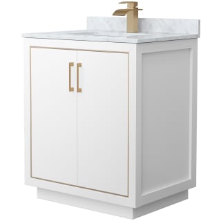 A thumbnail of the Wyndham Collection WCF1111-30S-NAT-MXX White / Satin Bronze Hardware