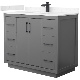 A thumbnail of the Wyndham Collection WCF1111-42S-VCA-MXX Dark Gray / Carrara Cultured Marble Top / Matte Black Hardware