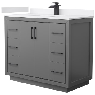 A thumbnail of the Wyndham Collection WCF1111-42S-VCA-MXX Dark Gray / White Cultured Marble Top / Matte Black Hardware