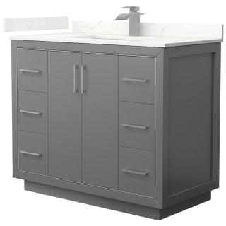 A thumbnail of the Wyndham Collection WCF111142S-QTZ-UNSMXX Dark Gray / Giotto Quartz Top / Brushed Nickel Hardware
