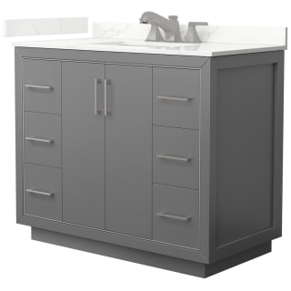 A thumbnail of the Wyndham Collection WCF111142S-QTZ-US3MXX Dark Gray / Giotto Quartz Top / Brushed Nickel Hardware