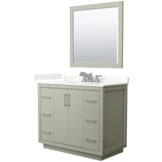 A thumbnail of the Wyndham Collection WCF111142S-QTZ-US3M34 Light Green / Giotto Quartz Top / Brushed Nickel Hardware
