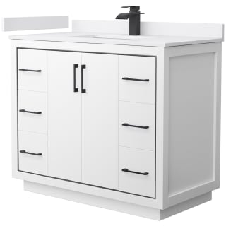 A thumbnail of the Wyndham Collection WCF1111-42S-VCA-MXX White / White Cultured Marble Top / Matte Black Hardware