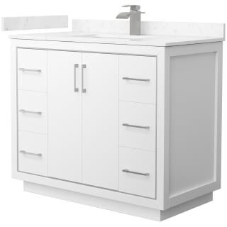 A thumbnail of the Wyndham Collection WCF1111-42S-VCA-MXX White / Carrara Cultured Marble Top / Brushed Nickel Hardware