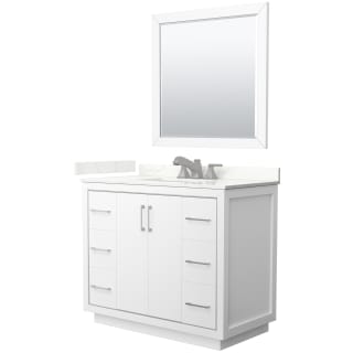 A thumbnail of the Wyndham Collection WCF111142S-QTZ-US3M34 White / Giotto Quartz Top / Brushed Nickel Hardware