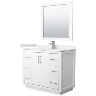 A thumbnail of the Wyndham Collection WCF111142S-QTZ-UNSM34 White / White Quartz Top / Brushed Nickel Hardware