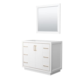 A thumbnail of the Wyndham Collection WCF1111-42S-CX-M34 White / Satin Bronze Hardware