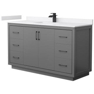 A thumbnail of the Wyndham Collection WCF1111-60S-VCA-MXX Dark Gray / White Cultured Marble Top / Matte Black Hardware