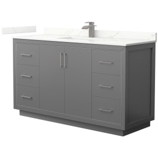 A thumbnail of the Wyndham Collection WCF111160S-QTZ-UNSMXX Dark Gray / Giotto Quartz Top / Brushed Nickel Hardware