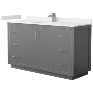 A thumbnail of the Wyndham Collection WCF1111-60S-VCA-MXX Dark Gray / White Cultured Marble Top / Brushed Nickel Hardware