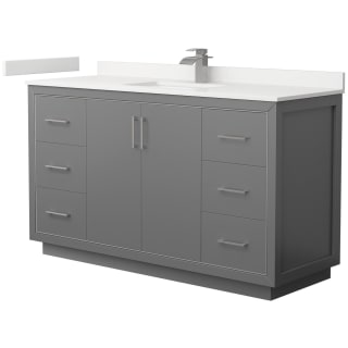 A thumbnail of the Wyndham Collection WCF111160S-QTZ-UNSMXX Dark Gray / White Quartz Top / Brushed Nickel Hardware