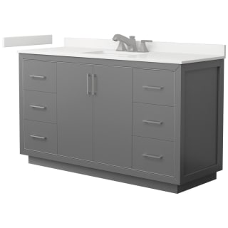 A thumbnail of the Wyndham Collection WCF111160S-QTZ-US3MXX Dark Gray / White Quartz Top / Brushed Nickel Hardware