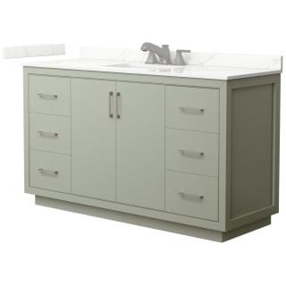 A thumbnail of the Wyndham Collection WCF111160S-QTZ-US3MXX Light Green / Giotto Quartz Top / Brushed Nickel Hardware