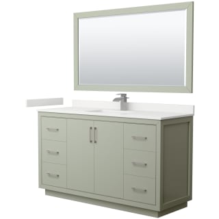 A thumbnail of the Wyndham Collection WCF111160S-QTZ-UNSM58 Light Green / White Quartz Top / Brushed Nickel Hardware