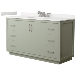 A thumbnail of the Wyndham Collection WCF111160S-QTZ-US3MXX Light Green / White Quartz Top / Brushed Nickel Hardware